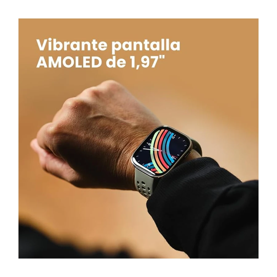 Amazfit Bip 6 Reloj inteligente 46 mm, batería de 14 días, pantalla AMOLED 1,97", GPS, mapas, IA, llamadas y mensajes de texto por Bluetooth, rastreador sueño,140+ modos de entrenamiento,5 ATM, Piedra