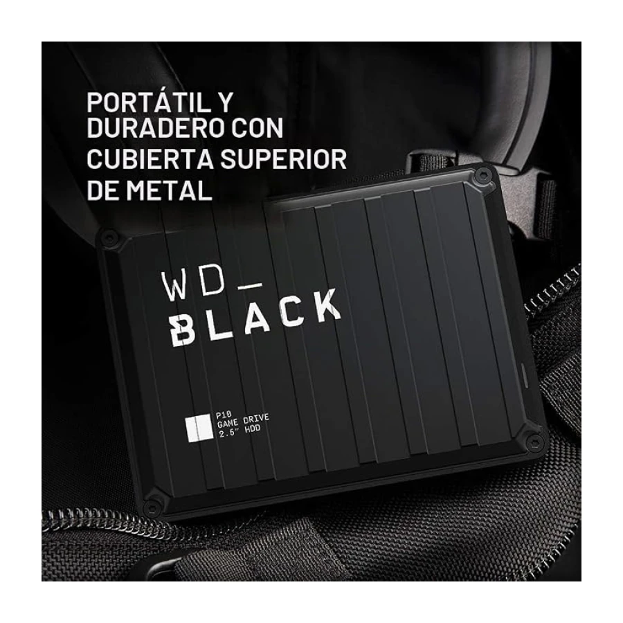 WD_BLACK P10 2TB Game Drive HDD portátil, USB 3.2 Gen 1, hasta 130 MB/s, Type-A compatible con Playstation, Xbox, PC y Mac