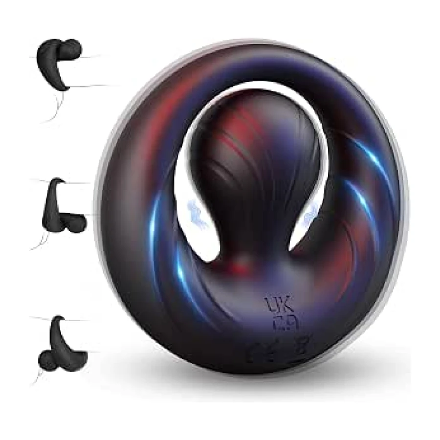 Anillo Vibradorador Pene Juguetes Sexuales - Vibradorador Hombre Juguetes Eróticos para Pareja Sexuales con Vibrador Cuentas Ajustable 360°,Anillo Pene Masculino Ereccion con 10 Vibraciones Sex Toys