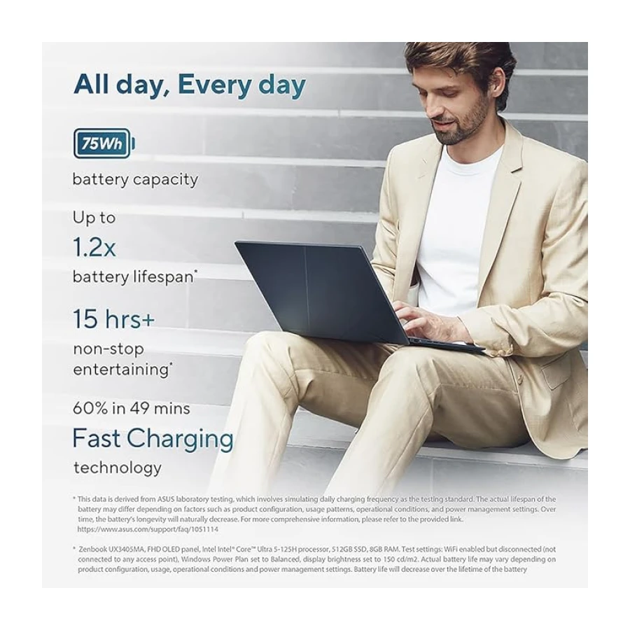 ASUS Zenbook 14 OLED UX3405CA Laptop | Pantalla táctil OLED WUXGA de 14 pulgadas | Intel Core Ultra 9 285H | 32GB RAM | SSD PCIe G4 de 1 TB | Teclado retroiluminado | Windows 11 | Intel EVO