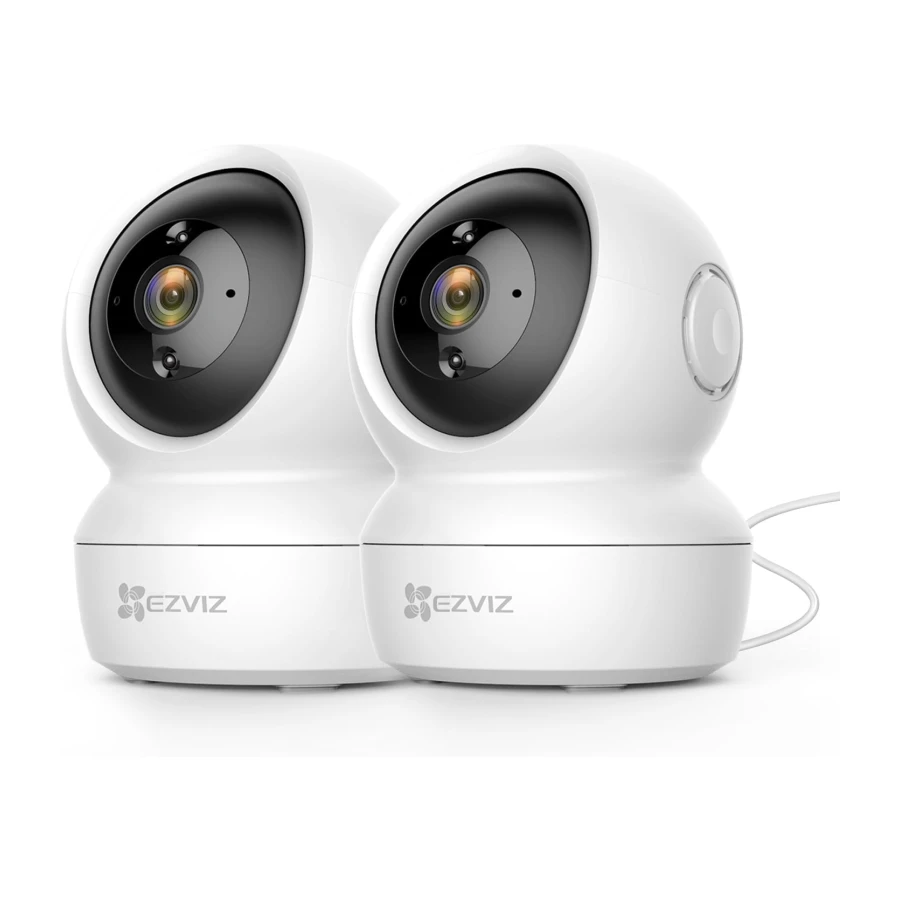 EZVIZ Kit de 2 Cámaras Vigilancia WiFi Interior 360º, C6N Camara Vigilancia Bebe 1080P, Visión Nocturna, Audio Bidireccional, Detección de Movimiento, Control Remoto, Blanco