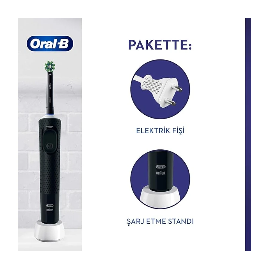 Oral-B Şarjlı/Elektrikli Diş Fırçası Vitality Pro Siyah Koruma ve Temizlik