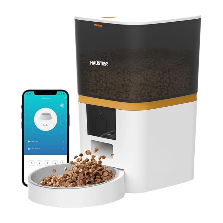 Haustier QQ003-V2 Akıllı Kedi Köpek Otomatik Mama Kabı, Tuya App-Wifi Uzaktan Kontrol, 6lt Hazne