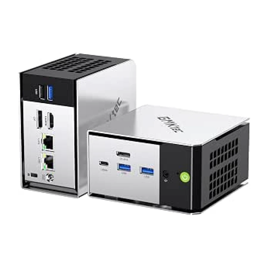GMKtec Mini PC, Ordenador de Escritorio M8 AMD Ryzen 5 Pro 6650H (vencer a 5825U/7430U, 6C/12T 4.50 GHz), Doble LAN 2.5GbE, 16GB LPDDR5 RAM + 1TB SSD PCIe, Oculink, USB4, HDMI, USB-C