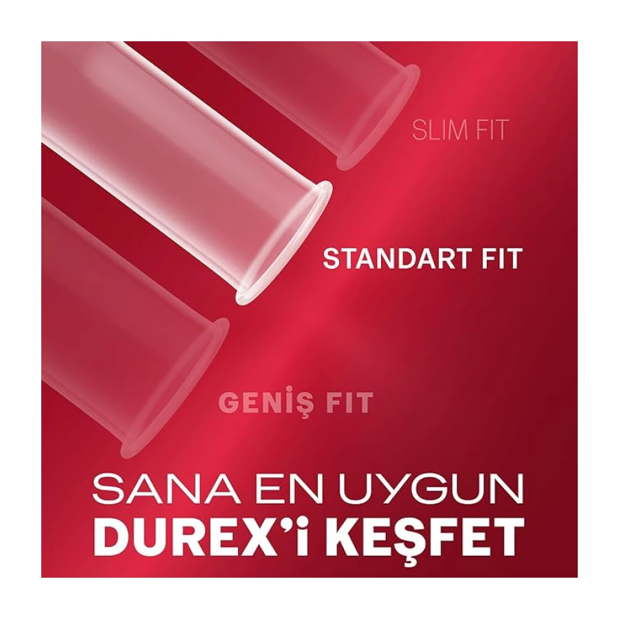 Durex Yakın Hisset İnce Prezervatif 30'lu, Standart Fit
