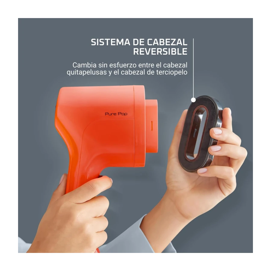 Rowenta Pure Pop - Plancha de vapor de 1300 W con salida de vapor de hasta 20 gr/min que plancha y purifica, elimina pelusas y pelo, cabezales reversibles, diseño para viaje, color coral, DR2022