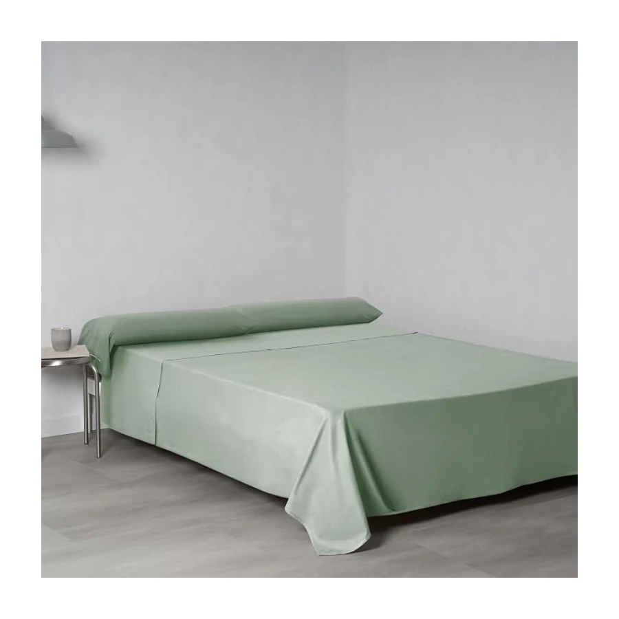 TRAMAS+ Sabanas 180x190 / 200cm 100% algodón Suave, Juego de sábanas 4 Piezas, Sabana Bajera Ajustable, Encimera, 2 Fundas de Almohada 110x45cm, Certificado Oeko Tex- (Cama 180, Verde Tiffany)