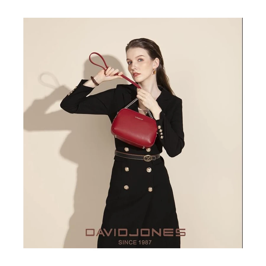 David Jones - Bolso Bandolera Multibolsillos Mujer - Bolsos Hombro Cartera Cuero PU - Crossbody Messenger Mensajero - Bolso Cruzados Muchos Bolsillos - Moda Viaje Ciudad - Negro