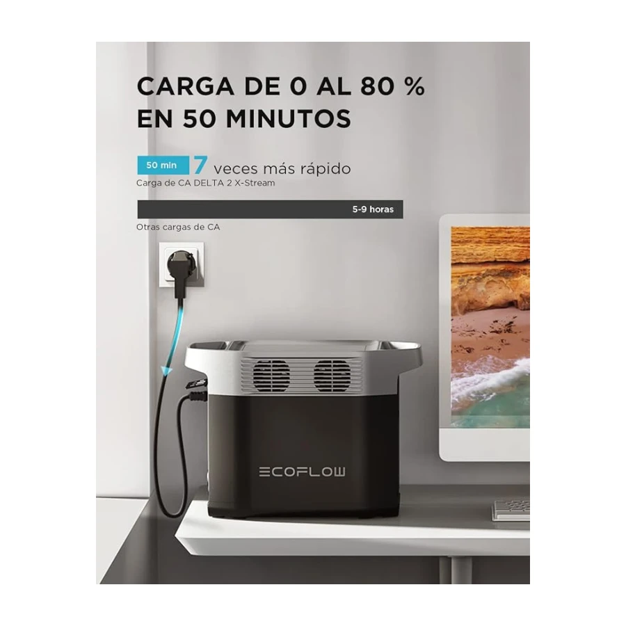 Estación de Energía Portátil EcoFlow Delta 2 1024 WH, Generador Solar