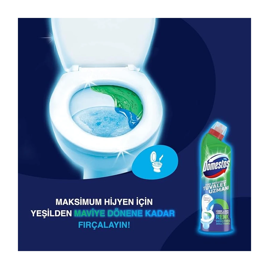 Domestos Tuvalet Temizleyici Renk Değiştiren Tuvalet Uzmanı Kireç Çözücü 750 ml 1 Adet