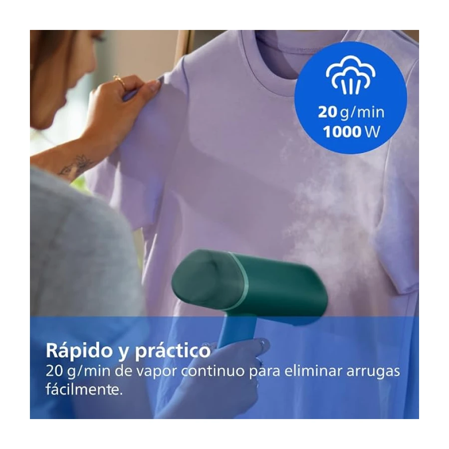 Philips 3000 Vaporizador de Mano Vertical, 1000 W, 20g/min, Verde
