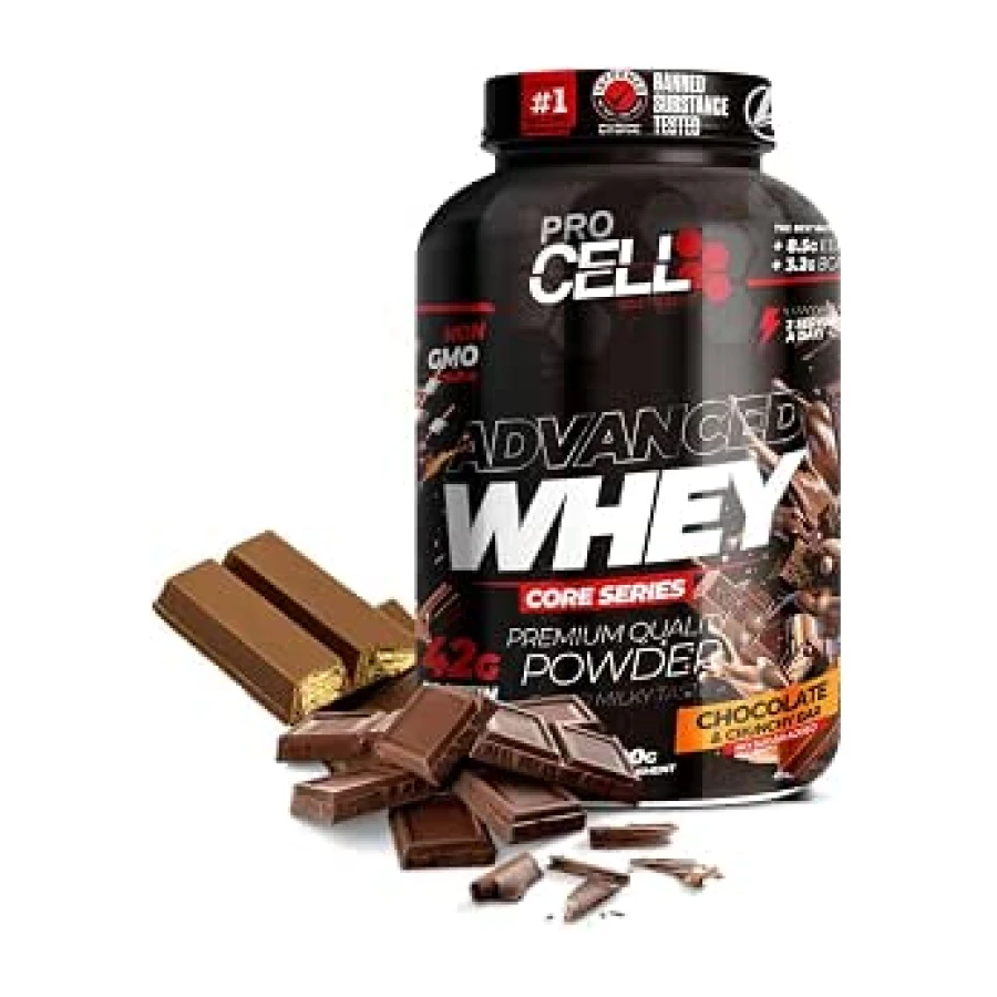Procell Proteinas Whey 2kg (Chocolate) Zero Azúcar, 21g de Proteina, 66 Servicios Whey Protein Concentrado y Aislado de Suero - Proteinas para Masa Muscular en Polvo para Batidos