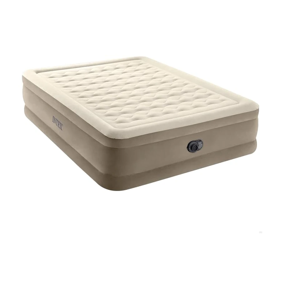 Intex Colchón Hinchable 2 plazas Ultra Plush con Fiber-Tech | Cama hinchable de color gris eléctrico. Dimensiones: L203xP152xH46 cm.