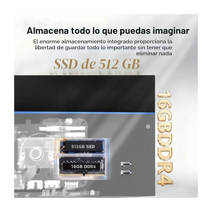 23,8 Pulgadas Ordenador Todo-en-Uno Pantalla táctil Procesador de núcleo Core i7 4 con pc Todo en uno 16GB de Ram 512GB SSD WiFi 6 y Bluetooth 5.3 para Oficina y educación