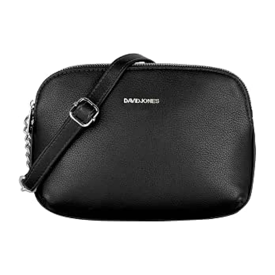 David Jones - Bolso Bandolera Multibolsillos Mujer - Bolsos Hombro Cartera Cuero PU - Crossbody Messenger Mensajero - Bolso Cruzados Muchos Bolsillos - Moda Viaje Ciudad - Negro