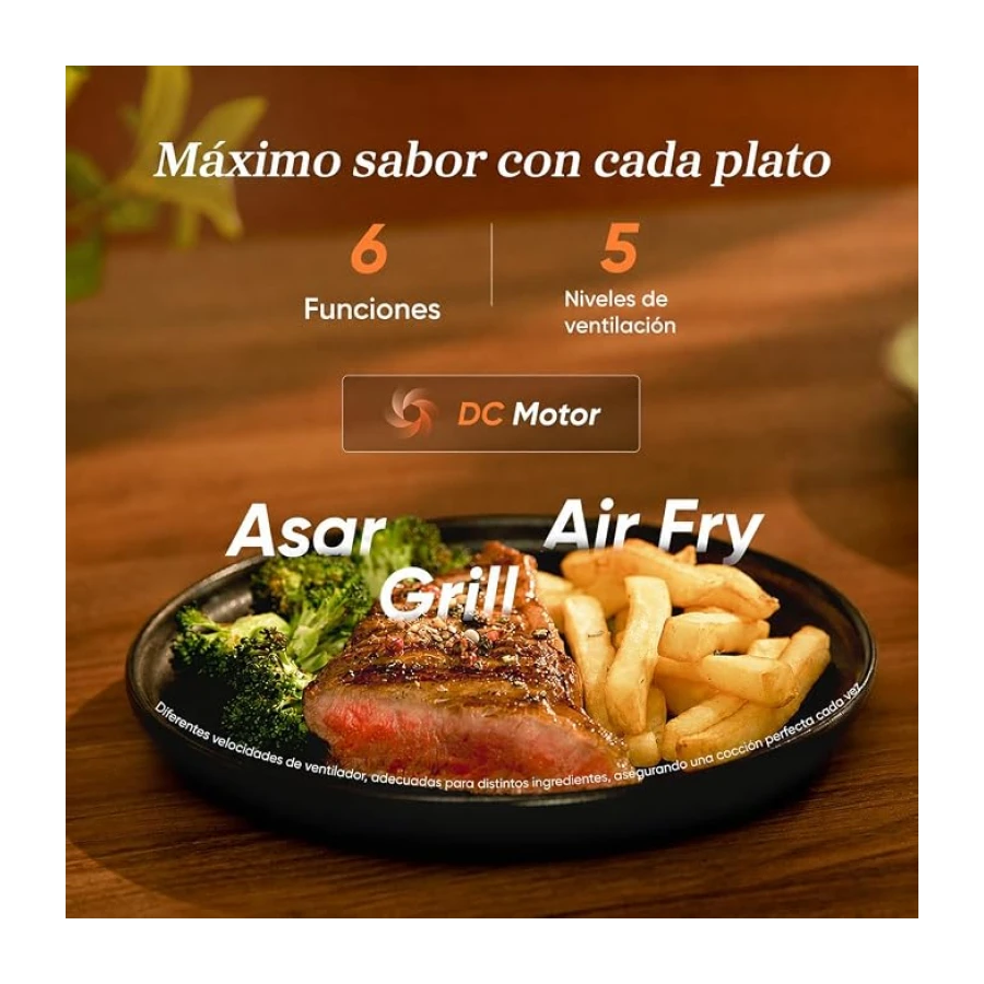 Cosori Freidora de Aire 10,8 L Turbo Tower, Doble Cesta Vertical | Tecnología Turbo Blaze™, Interior Metálico, Ocupa Menos Espacio, 3 Niveles para una Dieta Equilibrada, 6 Funciones, 2630W