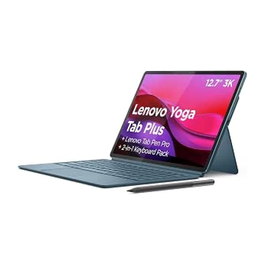 Lenovo Yoga Tab Plus – Tablet IA 12.7" 3K (Qualcomm Snapdragon 8 Gen 3, 16 GB RAM, 256 GB UFS 4.0, 144 Hz, Wi-Fi 7, Bluetooth 5.4, Android 14) Tidal Teal - Incluye Teclado + Pen