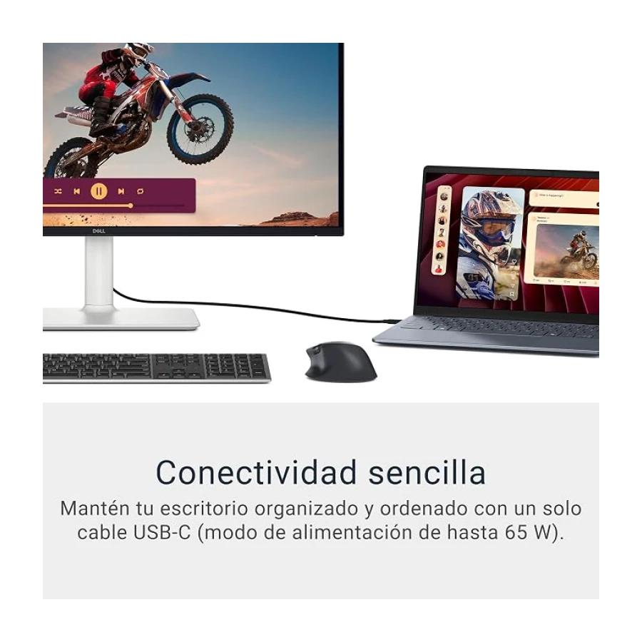 DELL 27 Plus USB-C Monitor - S2725QC, 4K UHD (3840x2160), 120Hz, IPS, 4ms, AMD FreeSync Premium, 99% sRGB, Ajuste de Altura, Altavoces Integrados, 2 USB-C, 2 HDMI, 2 USB, 3 Años de Garantía