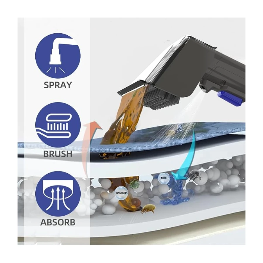 Akitas X7 600W Aspiradora de Agua Tapicería con Función de Autolimpieza Limpiador de Tapicerías Portátil 14kPa Pelos de Mascotas Sofás Colchones Alfombras Coches Depósito Doble