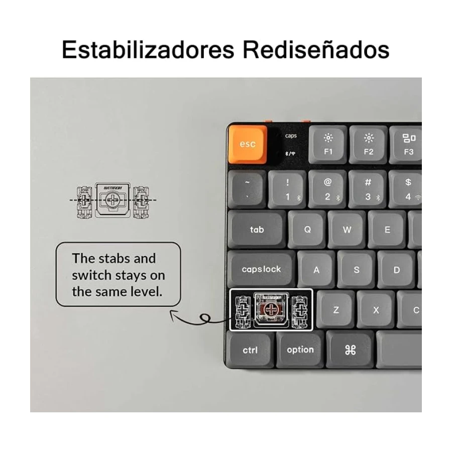 Keychron K1 MAX 80% Teclado Mecánico Inalámbrico Delgado Personalizado, 2.4GHz Conexión Bluetooth por Cable QMK/Via Programable, Hot-Swap Interruptores Gateron Marrón para Mac/Windows/Linux-ES Layout
