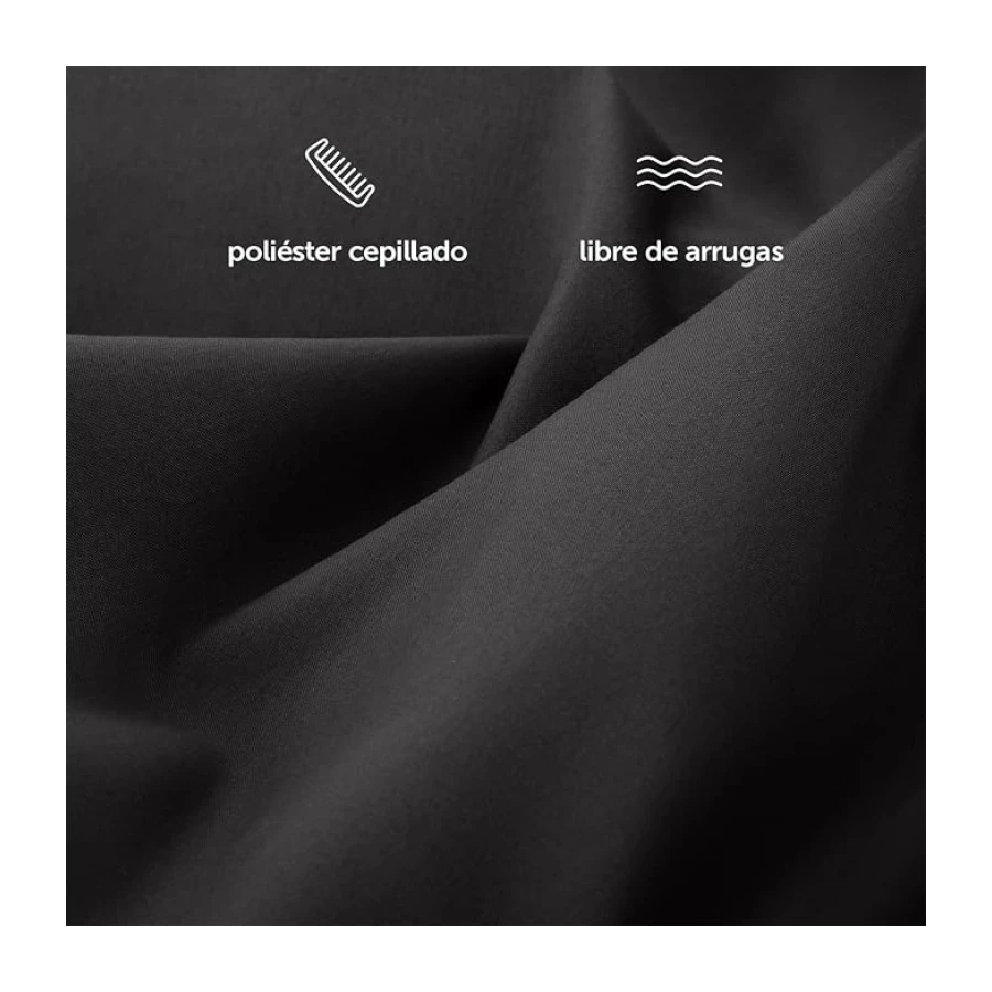 Blumtal Juego de Sábanas - Set de 4 Piezas, Sábana Bajera Ajustable Cama 150, Encimera 240x275 + 2 Fundas de Almohada 50x80cm, Antracita