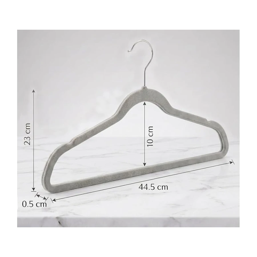 Ediesi, Perchas Terciopelo, 50 Unidades, Gris, Antideslizantes, Suaves, Finas, para Pantalón, Camisa, Falda, Trajes (50 Unidades, Gris sin corbatero)