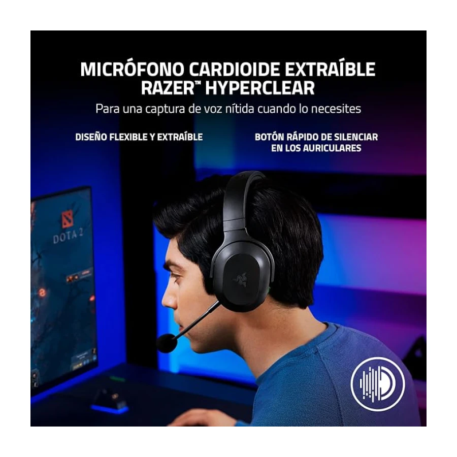 Razer Barracuda X - Auriculares Inalámbricos Multiplataforma para Juegos y Móviles, SmartSwitch Dual Wireless, Diseño Ergonómico de 250 g, TriForce 40mm, Micrófono Cardioide, Negro