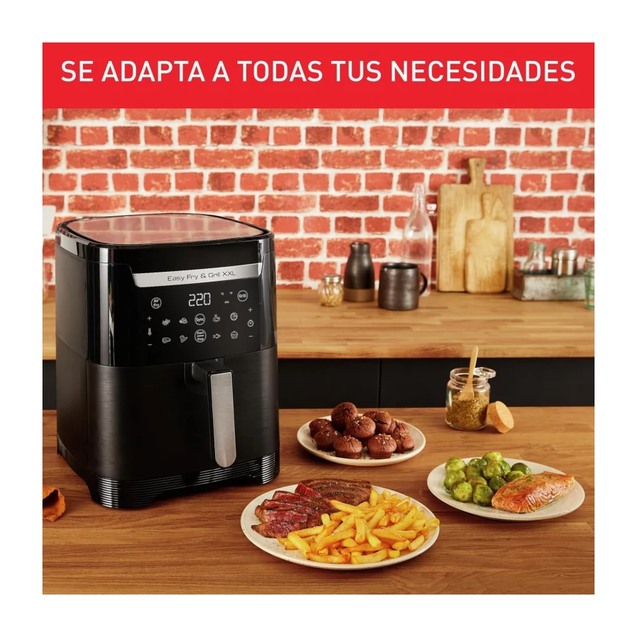 Moulinex Easy Fry & Grill XXL, Freidora de aire, Capacidad 6,5 L, 8 Programas Automáticos EZ801810ES