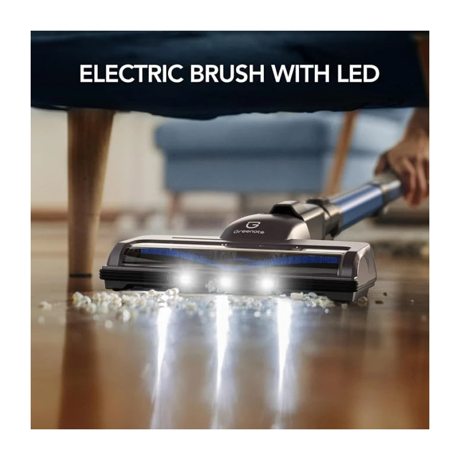 Greenote Aspiradora sin Cable,23000pa Ligero Aspiradora Inalámbrica,Aspirador Vertical con Luces LED,Multifuncional 6 en 1,Funciona 35 Mins,Peso 1,5 kg,para Suelos Duros y Alfombra de Pelo Corto