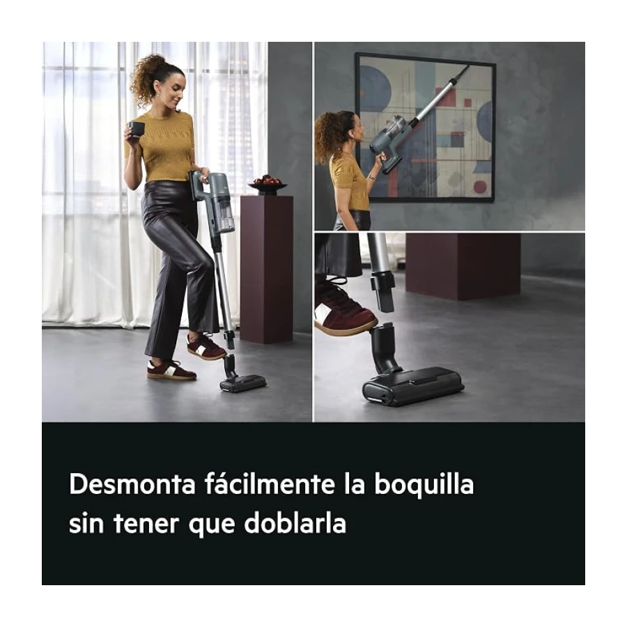 AEG Aspiradora Sin Cable AP61CB21DB, 21.6 V, Autonomía 40 min, Capacidad 0,5 L, Aspirador Escoba Vertical, Cepillo con Luces LED, Boquilla Multi-Superficies, Azul