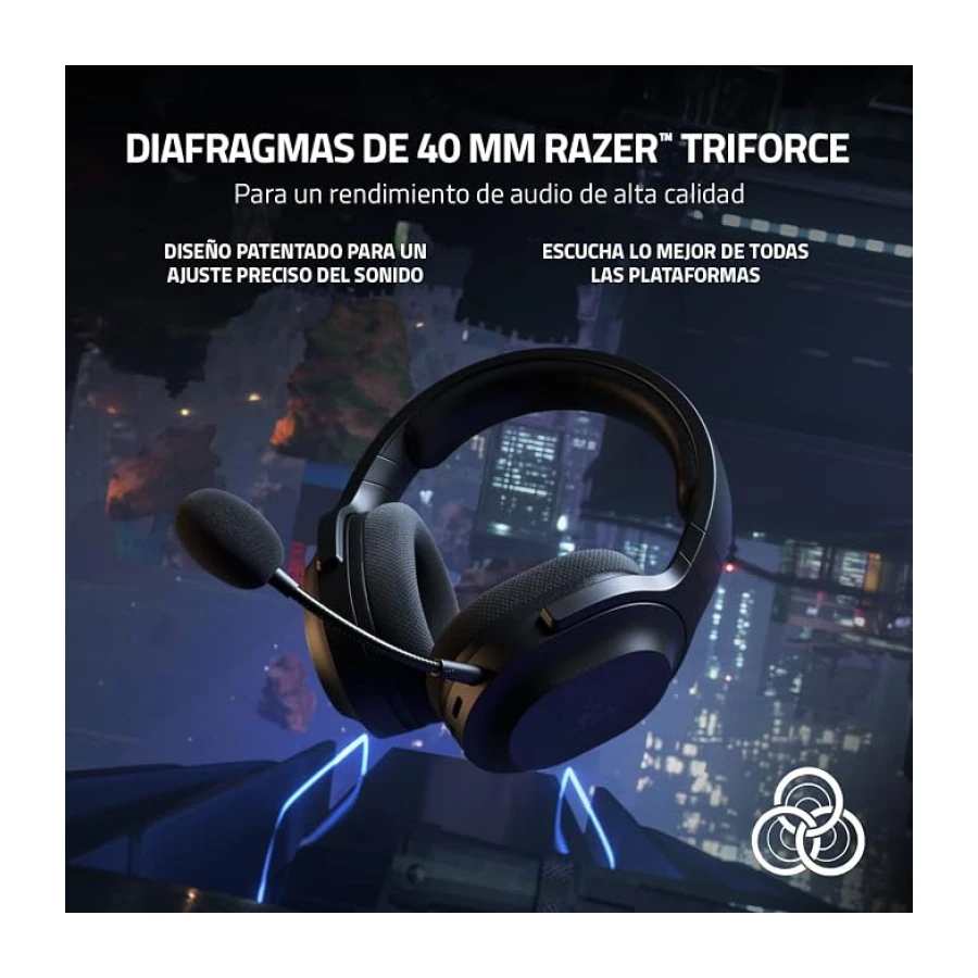 Razer Barracuda X - Auriculares Inalámbricos Multiplataforma para Juegos y Móviles, SmartSwitch Dual Wireless, Diseño Ergonómico de 250 g, TriForce 40mm, Micrófono Cardioide, Negro