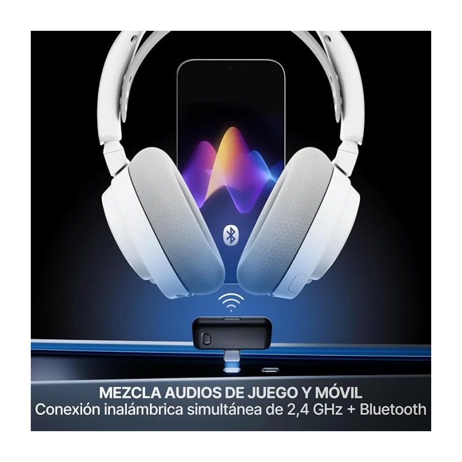 SteelSeries Arctis Nova 7 Wireless Gen 2 Auriculares gaming multiplataforma -Control de app en tiempo real -Más de 50 horas -Controladores magnéticos de neodimio -2,4 GHz y Bluetooth -PC,PS5,Switch1/2