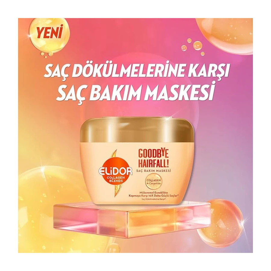 Elidor Collagen Blends Saç Bakım Maskesi Goodbye Hairfall Saç Dökülmelerine Karşı 160 ml
