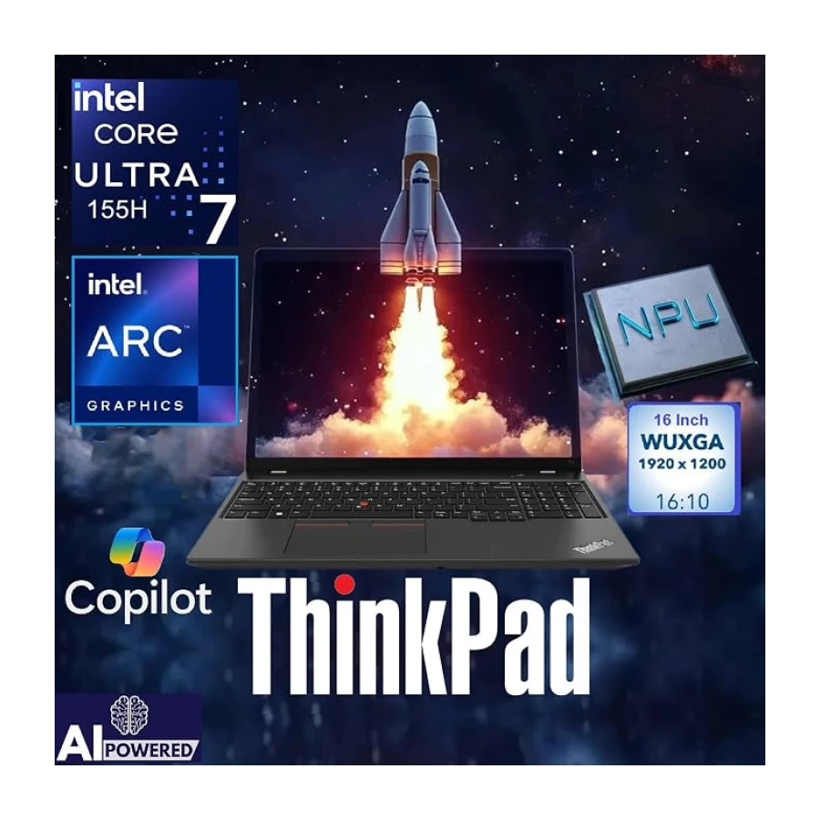 Lenovo ThinkPad E16 G2 40.6 cm FHD+ Business Laptop Computer, Intel 16-Core Ultra 7 155H (Beat Ultra 7 255U), 32GB DDR5 RAM, 1TB PCIe SSD, WiFi 6E, teclado retroiluminado, lector de huellas dactilares