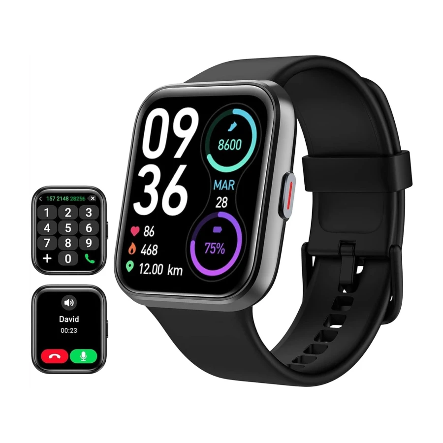 Tensky Reloj Inteligente Hombre con Llamadas y Voz de Alexa, Whatsapp Notificaciones, 1.85" Smartwatch Hombre 110 Modos Deportes 3 ATM SpO2/Pulsómetro/Monitor de Sueño Pulsera para iPhone Android