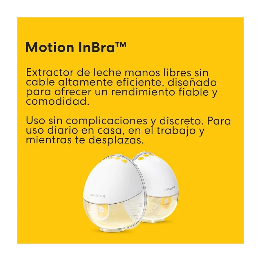Medela Motion InBra Sacaleches eléctrico portátil + Bolsa de Almacenamiento – Altamente eficiente, diseñado para ofrecer un rendimiento fiable y una gran comodidad. Fácil de usar y discreto