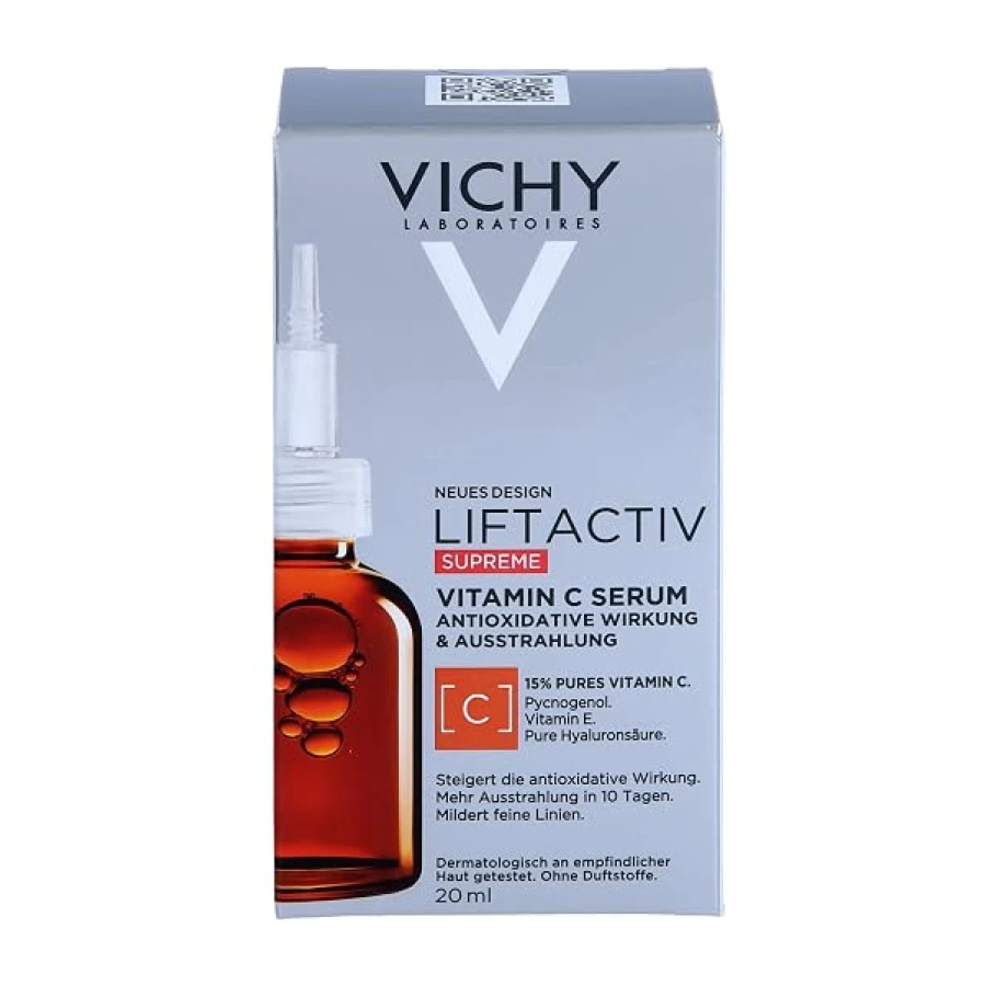 Vichy Liftactiv Supreme Sérum Vitamina C Antiedad, Sérum Facial Antioxidante con Vitamina C para Arrugas y Luminosidad, 20 ml