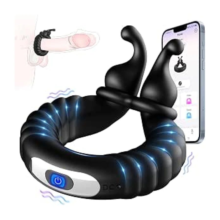 Anillo Vibradorador Pene Clítoris Juguetes Sexuales, Anillo Vibrador Pene Masculino Ereccion Vibradores para Hombres con 10 Modos, Cock Ring Juguetes Eróticos para Pareja Sexuales Sex Toýs Male