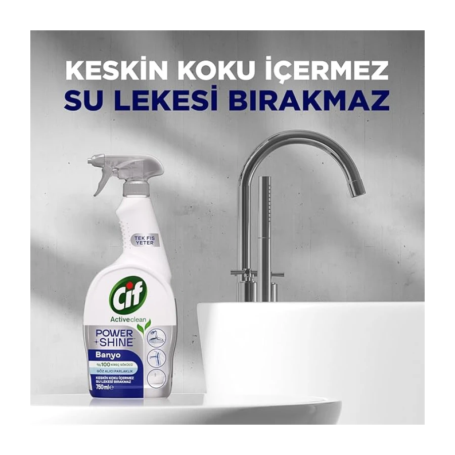 Cif Power & Shine Sprey Banyo İçin Temizleyici ve Kireç Çözücü 750 ml