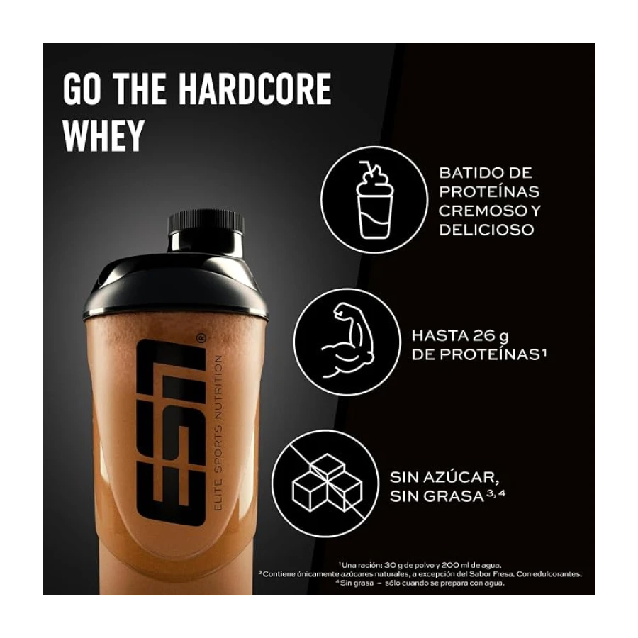 ESN IsoWhey Hardcore Protein, Chocolate, 2kg | Hasta 26 g de proteína por porción, made in Germany