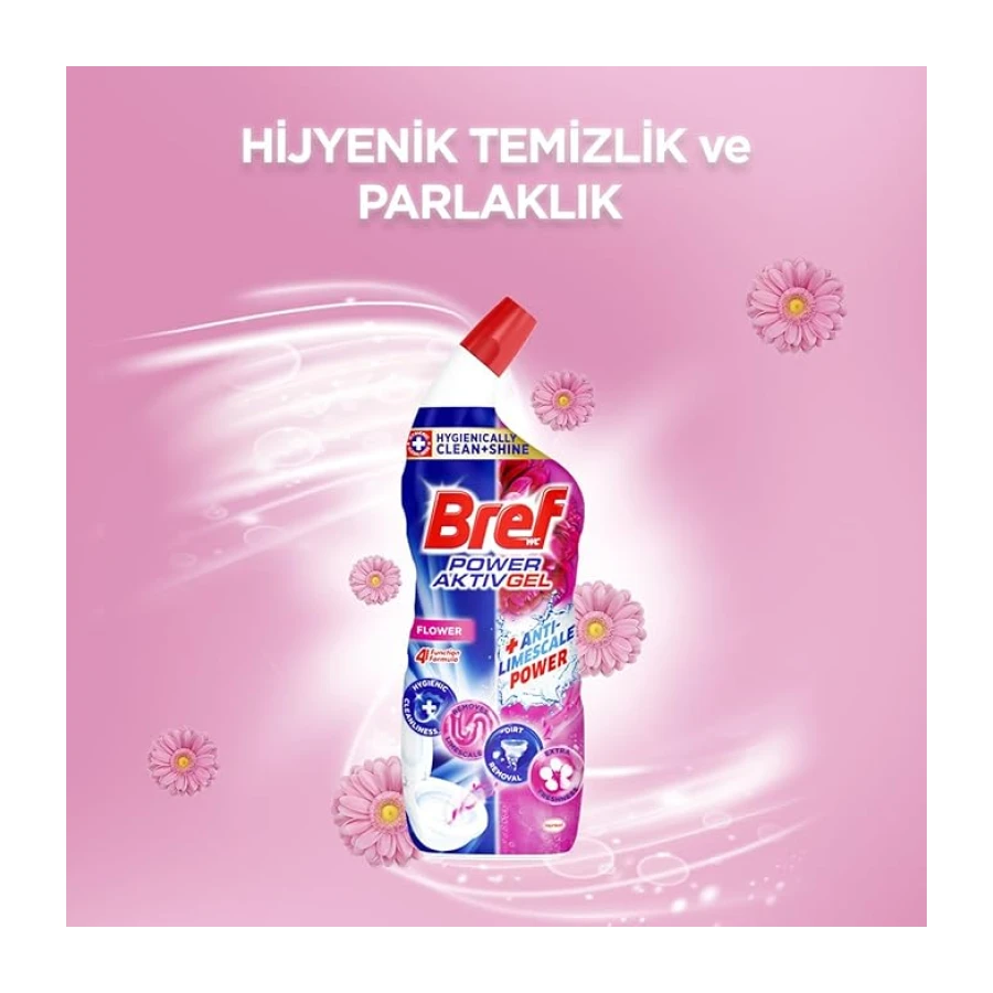 Bref WC Power Aktiv Jel Çiçek Kokulu Tuvalet Temizleyici 1 x 700 ml, Jel Çiçek 700 ml