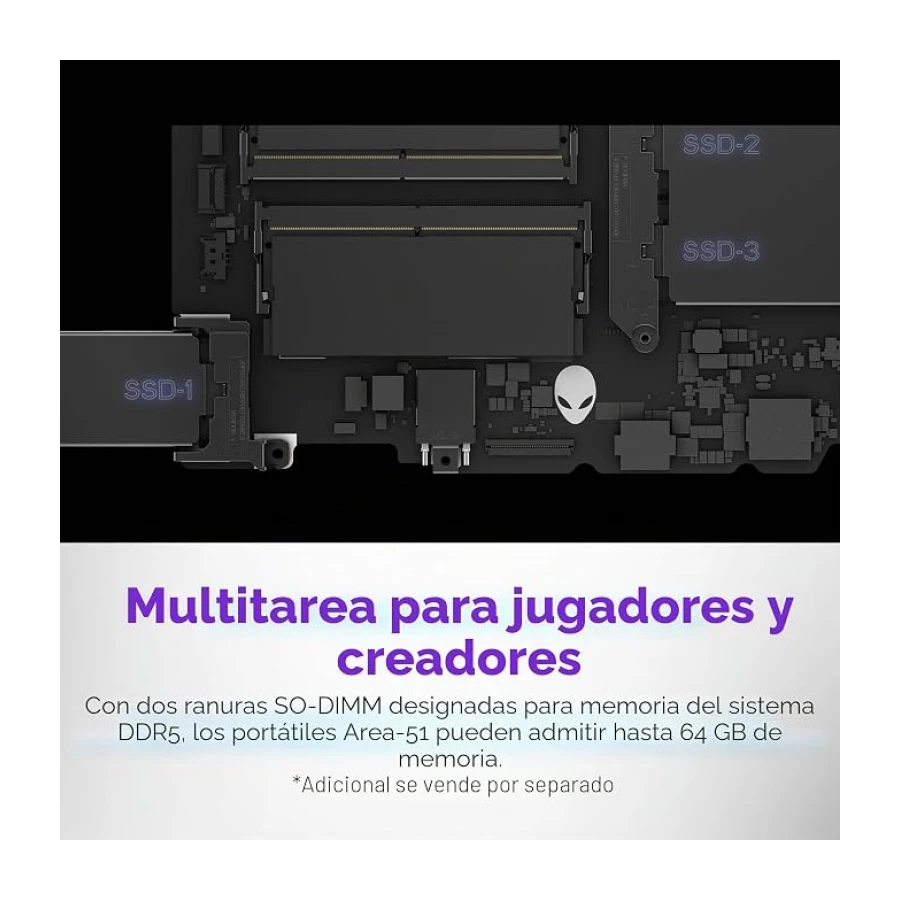 Alienware 16 Area-51 Gaming Laptop AA16250-16 pulgadas WQXGA 240Hz Display, Intel Core Ultra 9-275HX, 32GB DDR5 RAM, 1TB SSD, NVIDIA GeForce RTX 5070Ti, Windows 11 Home, servicio in situ - Verde