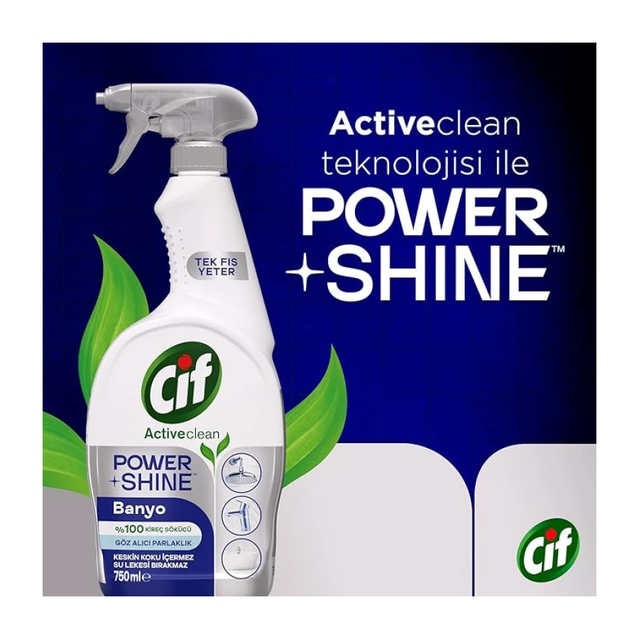 Cif Power & Shine Sprey Banyo İçin Temizleyici ve Kireç Çözücü 750 ml