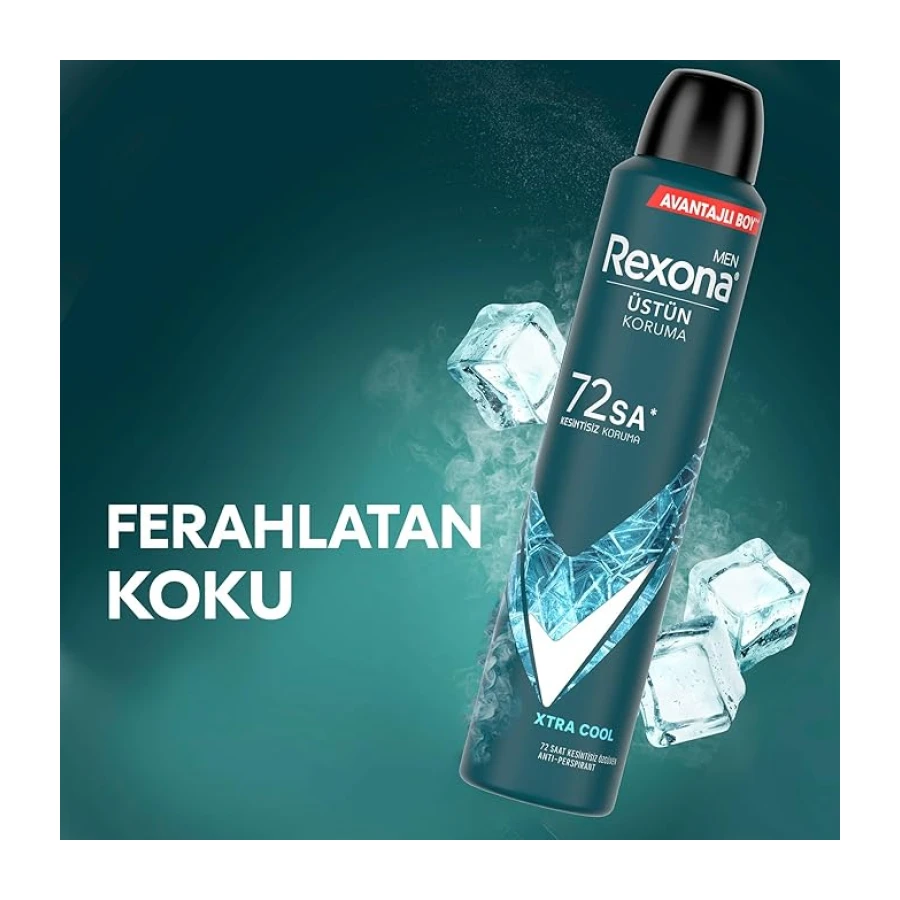 Rexona Men Erkek Sprey Deodorant Xtra Cool 72 Saat Kesintisiz Üstün Koruma 200 ml