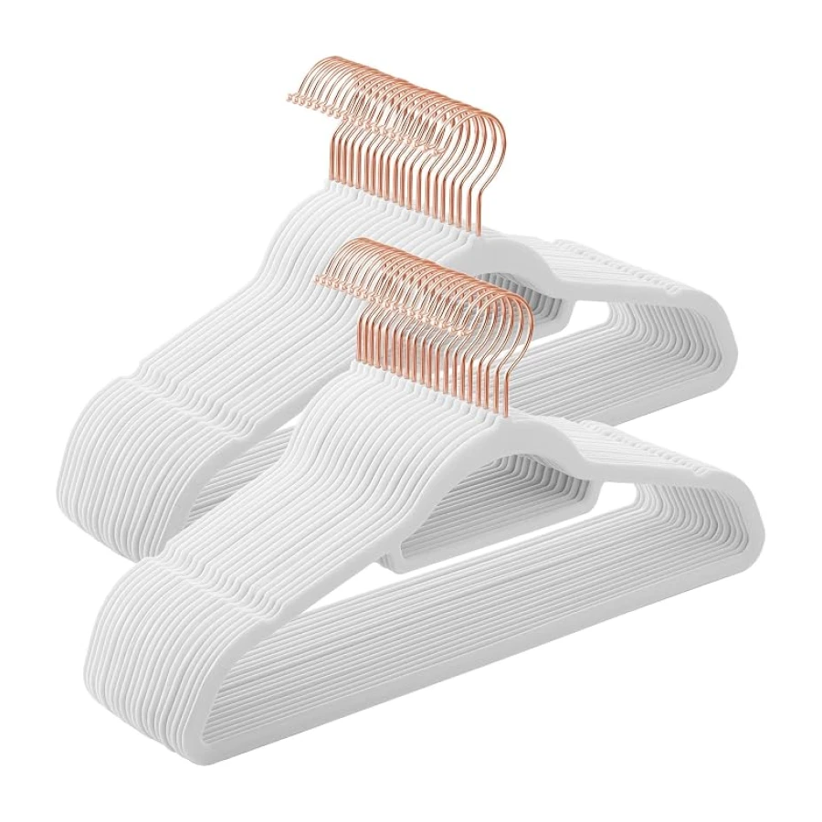 SONGMICS Perchas de Terciopelo, Paquete de 50, Antideslizantes
