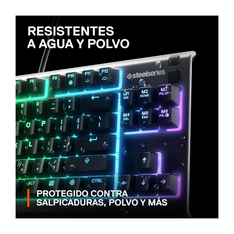 SteelSeries Apex 3 TKL - Teclado Gaming - Factor forma compacto TKL de esports - Iluminación RGB de 8 zonas - Teclado americano (QWERTY)