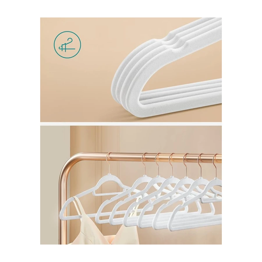 SONGMICS Perchas de Terciopelo, Paquete de 50, Antideslizantes