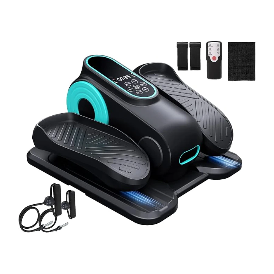 Morelax Mini Elíptica Eléctrica,Pedales Estaticos Personas Mayores,Pedaleador Electrico,Elipticas Fitness Casa,Silencioso y Portátil,Control Remoto,Pantalla,Almohadilla Antideslizante,12 Velocidades