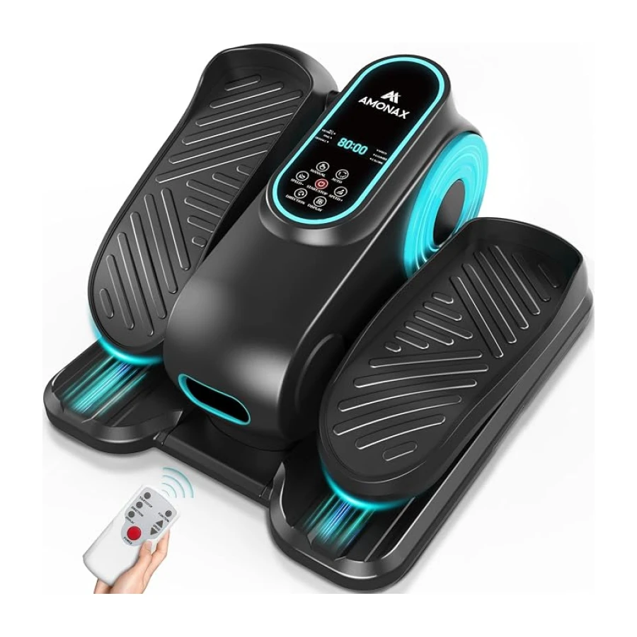 Amonax Pedaleador Eléctrico Motorizado, Elíptica para Pedalear Sentado, Mini Pedaleador para Ancianos, Ejercitador de Piernas Cardiovascular Debajo del Escritorio para Casa