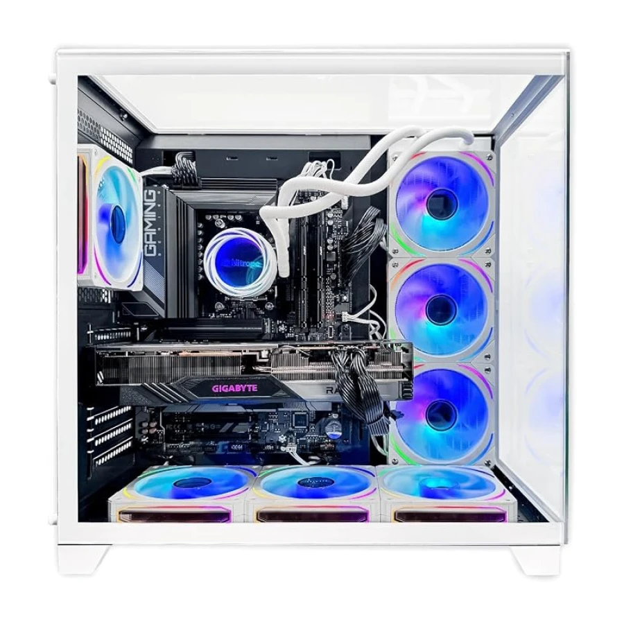 NitroPC - Pack Nitro Plus | PC Gaming Completo (Intel i9 12900K 16/24 5.2GHz, RTX 5070 12GB, RAM 32GB, M2 2TB, Windows 11, RGB | WiFi, Monitor Curvo 27", Teclado, ratón, Cascos) PC sobremesa (Blanco)